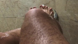 Soapy Jock Feet and Legs in Tub