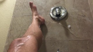 Soapy Jock Feet and Legs in Tub