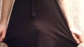 Boy wears a Black Skirt