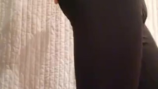 Wearing yoga pants