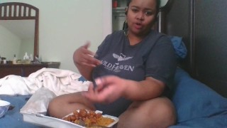 BBW mukbang and rambling (sorry if the sound isn't syncing)
