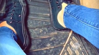 Pedal pumping with sneakers and barefoot. FULL VERSION ON MY PAGE