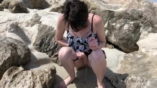 Pissing at a crowded spring break beach!