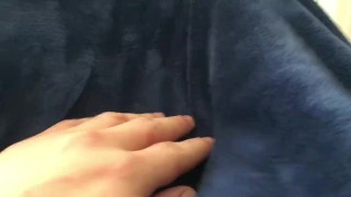 Small uncut cock morning wood tease