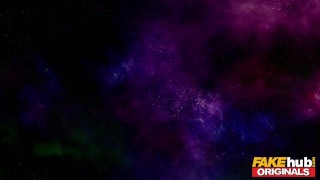 FAKEhub Space Taxi alien chick with huge tits in threesome
