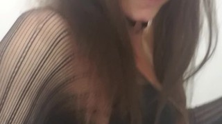 Sexy Burnett milf teases
