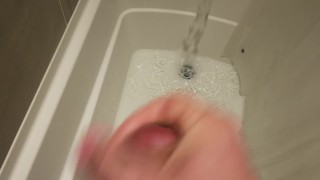 Jerking off in a new shower....same result... cumshot