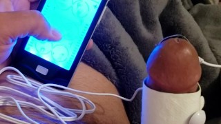 First day with Electro stimulation, unstoppable cumshot