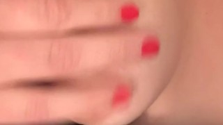 Playing with my hard nipples