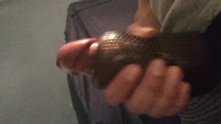 Stroking My Cock with New Sex Toy
