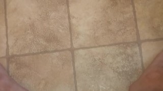 Jerking in the bathroom