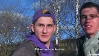  CZECH HUNTER 408 - Twinks Flashing In Public Then Go To The Hotel For A Threesome
