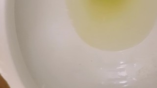 Messy toilet piss spray