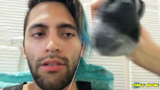 Jerking off and cum shot inside of a sock - Camilo Brown