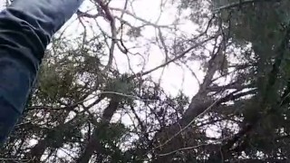 Sexy Smokin good girl Roxy flash & rub perfect teen body in woods- public