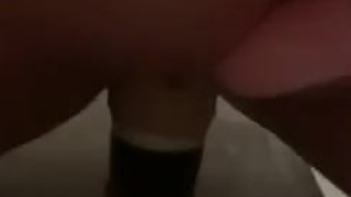 Pussy is stretched, as I ride my thick Dildo