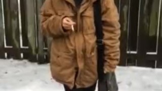 Miss Dee Nicotine Smoking in the Rain