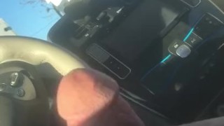 Jerking off in a shopping center parking lot broad daylight. white cock