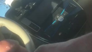 Jerking off in a shopping center parking lot broad daylight. white cock
