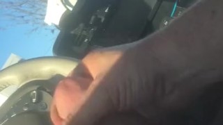 Jerking off in a shopping center parking lot broad daylight. white cock
