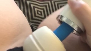 Hot magic wand masturbation