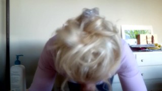 Hotwife Blonde blowjob fun