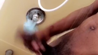 Morning Wood in the Shower