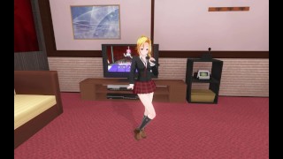 Cute schoolgirl sings for you