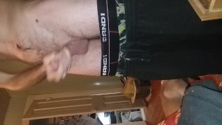 Hard dick g-spot orgasm. Fucking myself good with pants down. I'm .