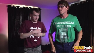 Geeky nerd boys get to fuck their dream 