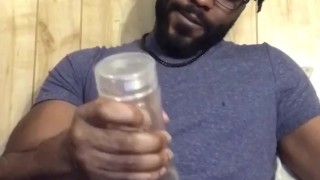 Stroking My Black Cock & Using My Fleshlight After Edging