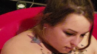 kinky pawg choking on huge dildo