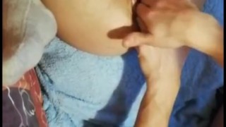 My skinny Girlfriend get fisted on the sofa with big pussy gape