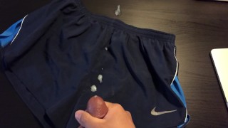 Cuming on my roommate nike short