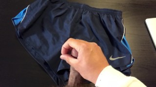 Cuming on my roommate nike short