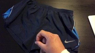 Cuming on my roommate nike short