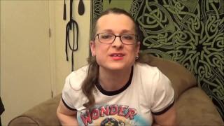 Horny Trans Girl Wears Rubber Pussy to Get Herself Off