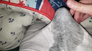 Cumming in my underpants, leaking cum