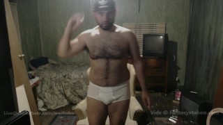 Hairy Daddy Madtabu Whitey Tightey undies and cock stroking
