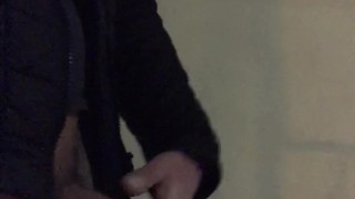 PISSING & JERKING OFF in the Block of Flats