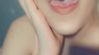 cutie with long tongue