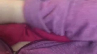 teen plays with boobies with her pussy juice