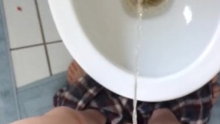 Big teen dick pissing