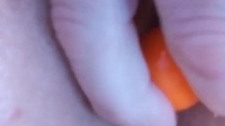 Anal beads pushed in and pulled out