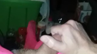 Cum in hot pink fishnets