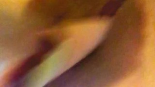 Horny Blonde playing with the toy wet pussy orgasm