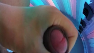 Czech boy masturbate on in solarium