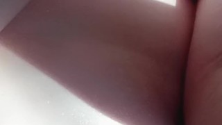 Girl takes off the heat, with ice in her pussy