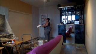 painting my livingroom, music: Golden Sunrise by Josh Woodward
