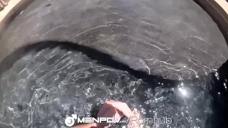 MenPOV Pool massage leads to big dick FUCK